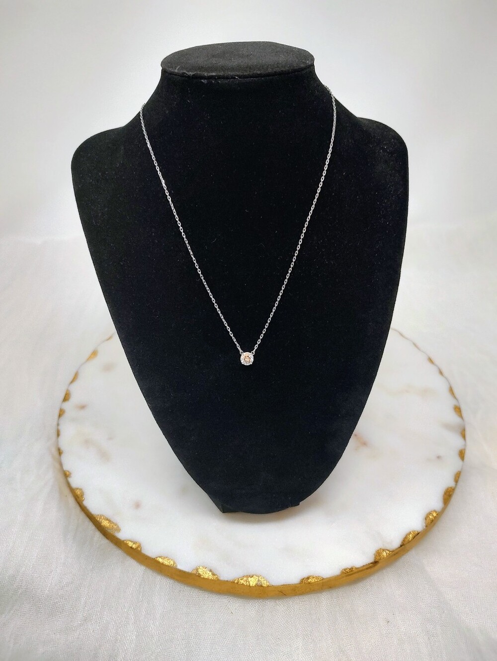 Swarovski Classic Crystal Solitaire Necklace Silver Tone Chain